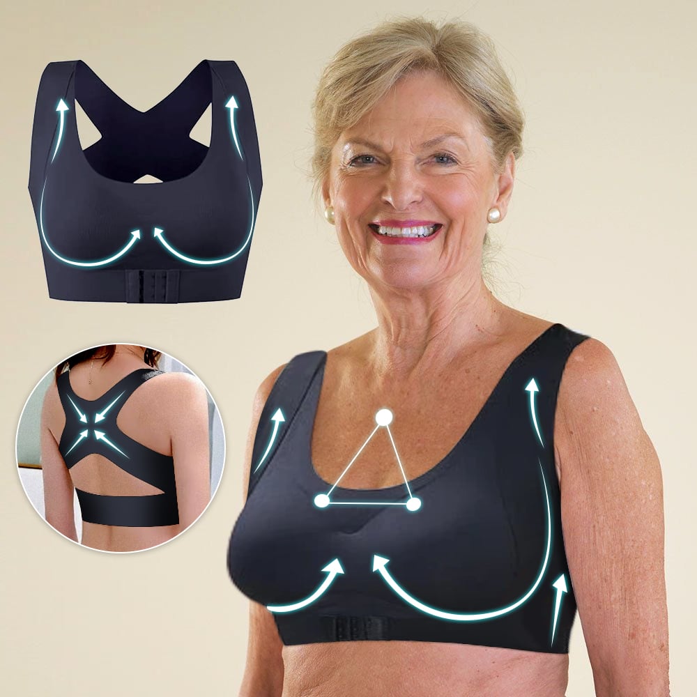 💕💕💕Cross Back Front Closure Wireless Posture Support Bra