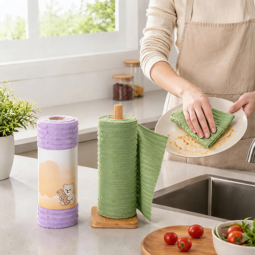 Tearable Plush Cleaning Cloth Roll