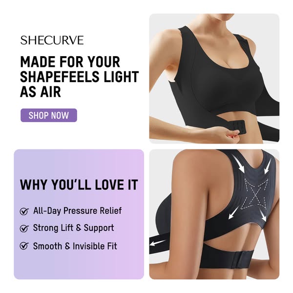 💕💕💕Cross Back Front Closure Wireless Posture Support Bra