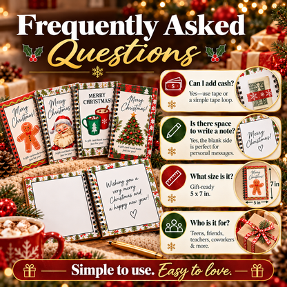 🎄📚Christmas Gift Card Book - 🎁Surprises On Every Page📚Hardcover & Durability Line