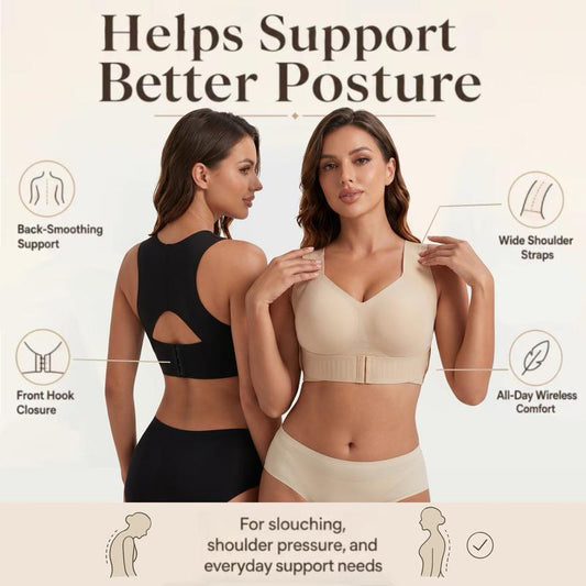 💕💕💕Cross Back Front Closure Wireless Posture Support Bra