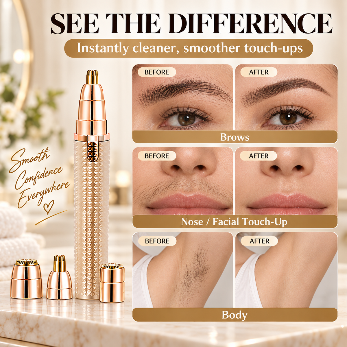 ✂️ 2026 Sale — Over 38,000 Sold!🔥 Portable Electric Eyebrow Trimmer – Interchangeable Heads 🪒