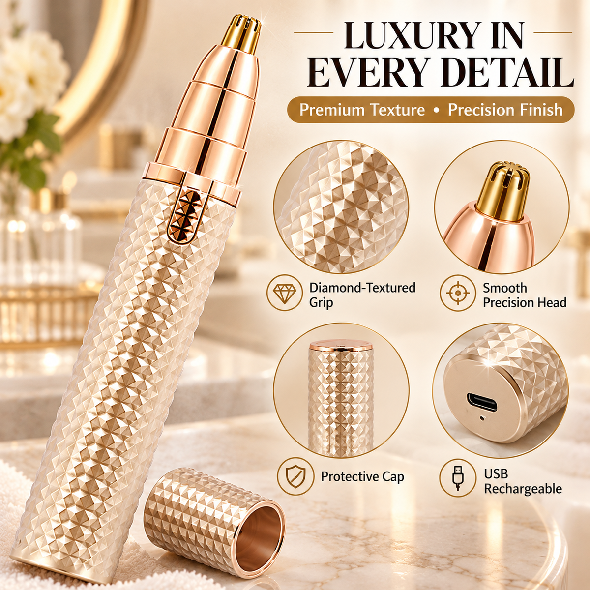 ✂️ 2026 Sale — Over 38,000 Sold!🔥 Portable Electric Eyebrow Trimmer – Interchangeable Heads 🪒