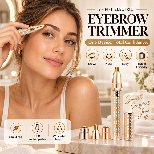 ✂️ 2026 Sale — Over 38,000 Sold!🔥 Portable Electric Eyebrow Trimmer – Interchangeable Heads 🪒