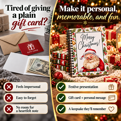 🎄📚Christmas Gift Card Book - 🎁Surprises On Every Page📚Hardcover & Durability Line
