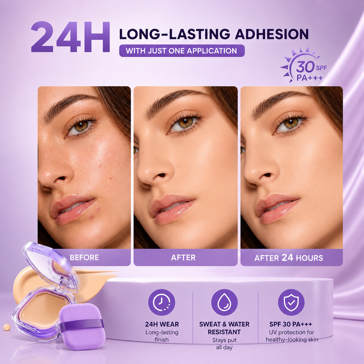 Full Coverage Concealer Cream | 24H Long Lasting Waterproof Concealer with Puff | Lightweight Flawless Concealer for Acne Dark Spots Under Eye