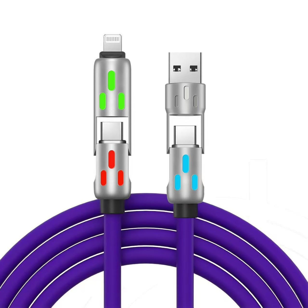 Buy 1 Get 1 Free -4-in-1 Fast Charging Cable – 6.6FT USB-C Multi-Connector Cord