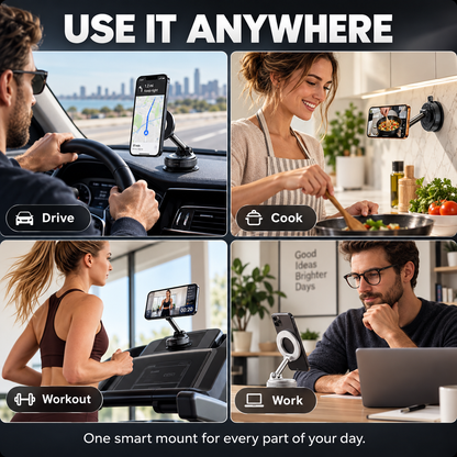 💥 Stop Fumbling Mid-Drive | Stable Magnetic Car Mount,🧲 One-Twist Lock | 360° Rotatable Magnetic Phone Mount