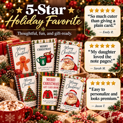 🎄📚Christmas Gift Card Book - 🎁Surprises On Every Page📚Hardcover & Durability Line