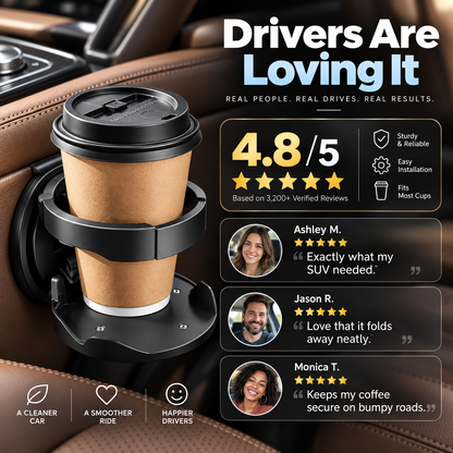 📢📢Drinks rolling all over your car?🔥🔥 ⏰Must-have for road trips & commutes,Car Seat Headrest Cup Holder with Hooks