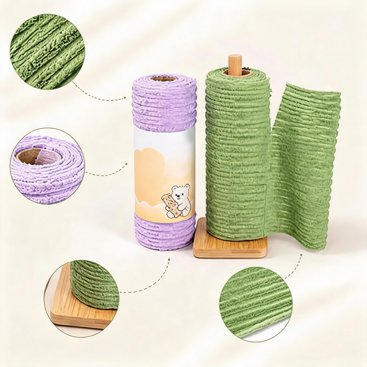 Tearable Plush Cleaning Cloth Roll