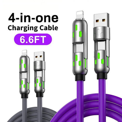 Buy 1 Get 1 Free -4-in-1 Fast Charging Cable – 6.6FT USB-C Multi-Connector Cord
