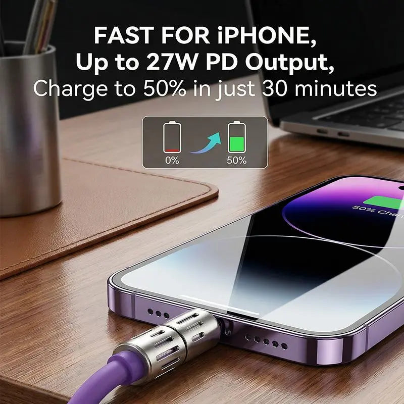 Buy 1 Get 1 Free -4-in-1 Fast Charging Cable – 6.6FT USB-C Multi-Connector Cord