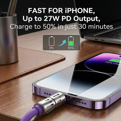 Buy 1 Get 1 Free -4-in-1 Fast Charging Cable – 6.6FT USB-C Multi-Connector Cord