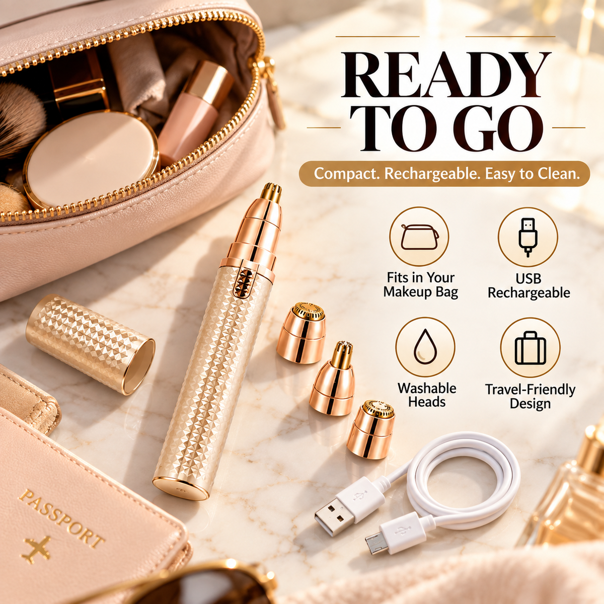 ✂️ 2026 Sale — Over 38,000 Sold!🔥 Portable Electric Eyebrow Trimmer – Interchangeable Heads 🪒