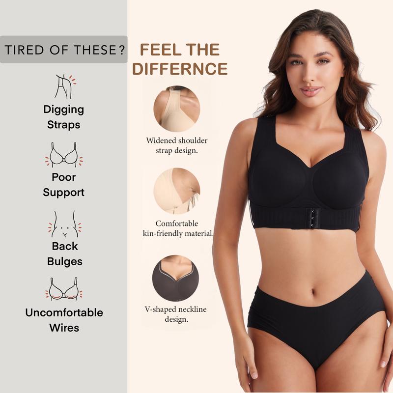 💕💕💕Cross Back Front Closure Wireless Posture Support Bra